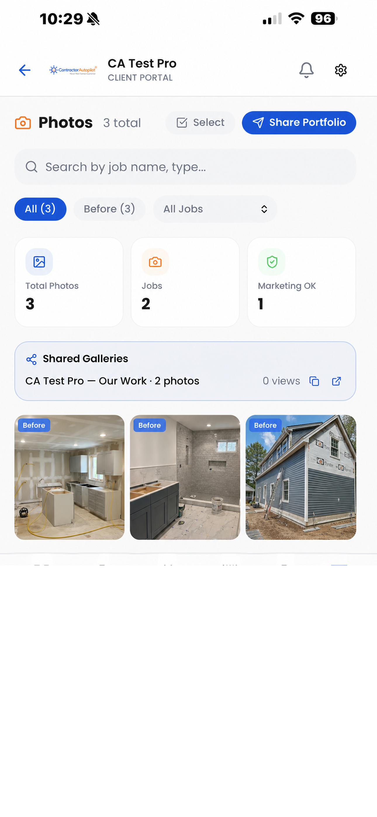 Auto-updating project gallery