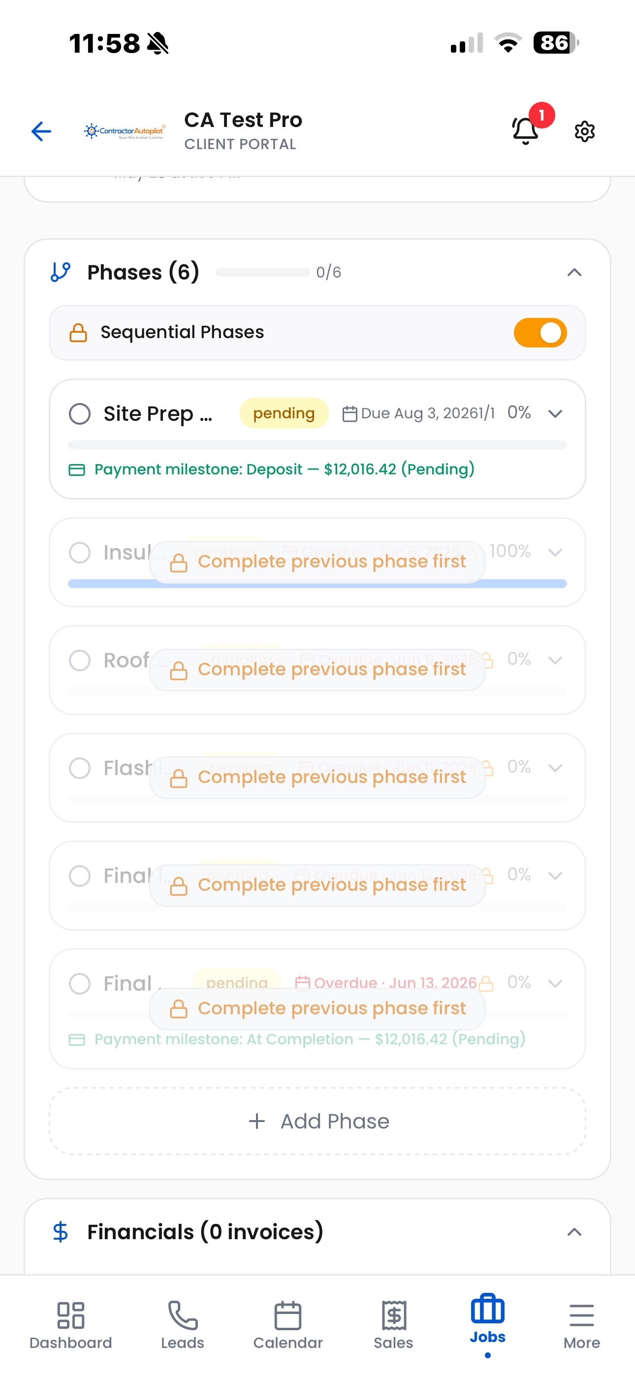 Online payments for contractors