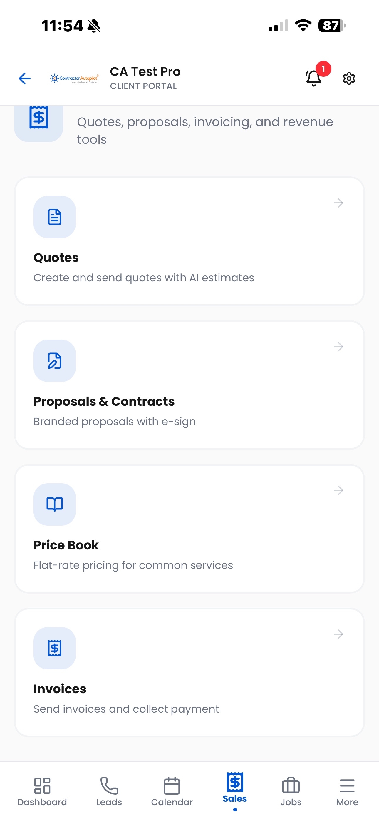 Price book for contractors