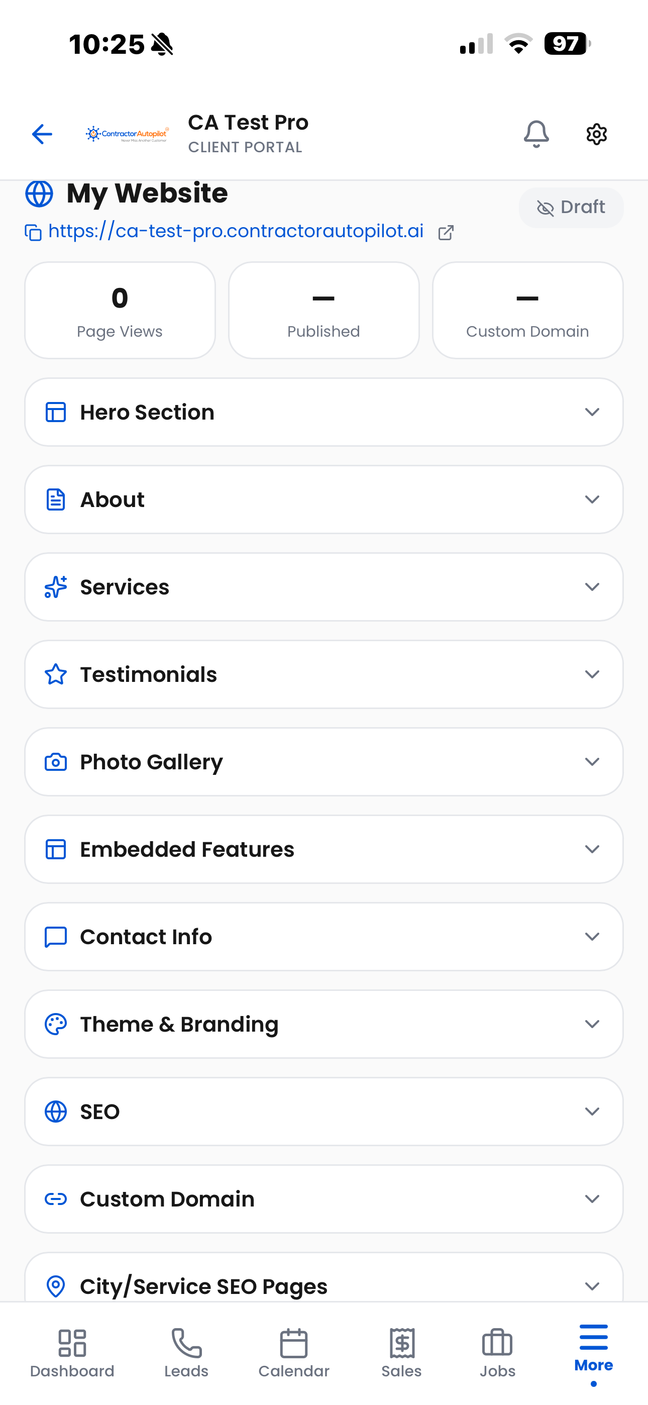 AI-generated contractor website